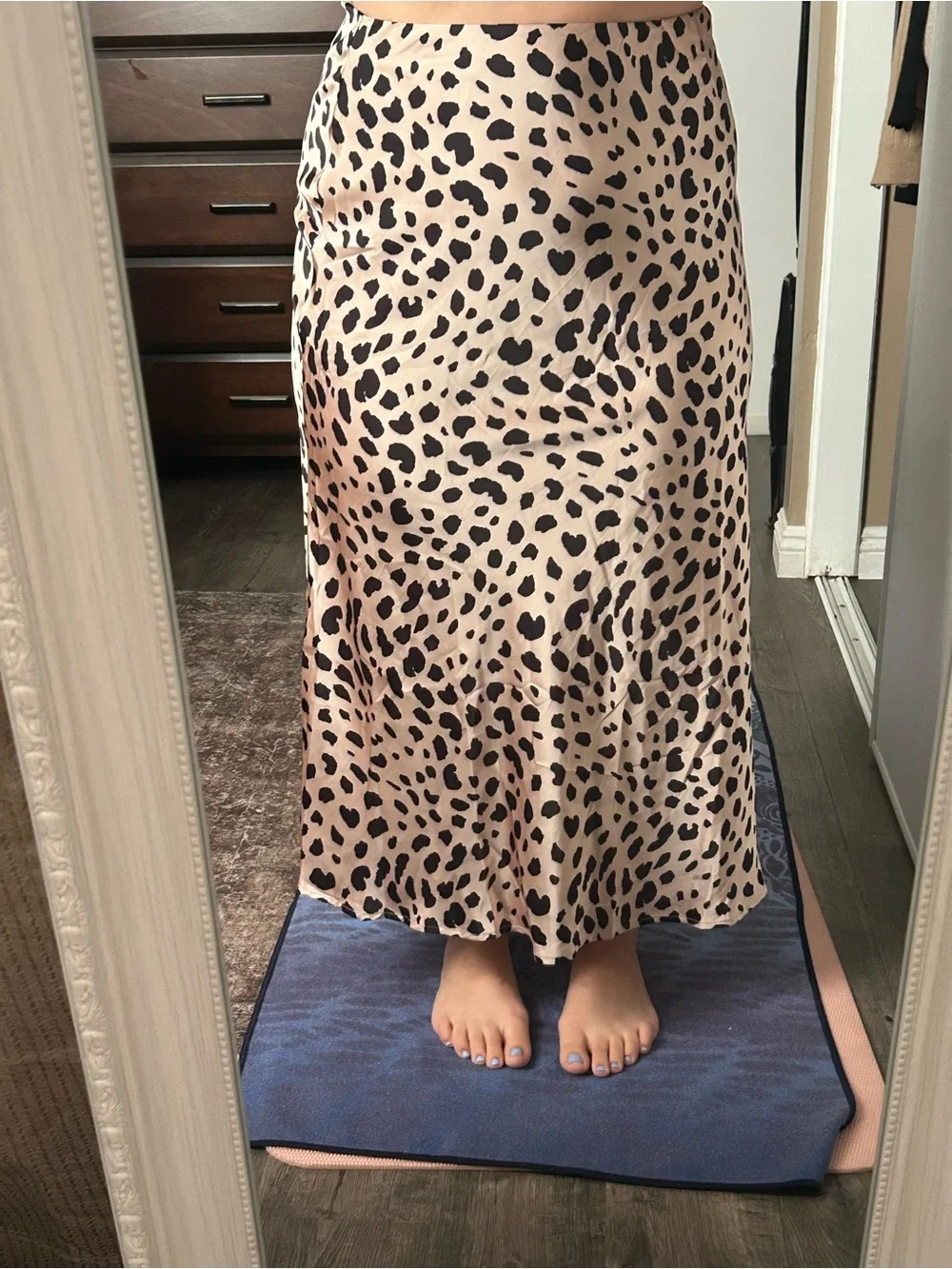 Leopard Print A-Line Midi Skirt - Picture 5 of 5